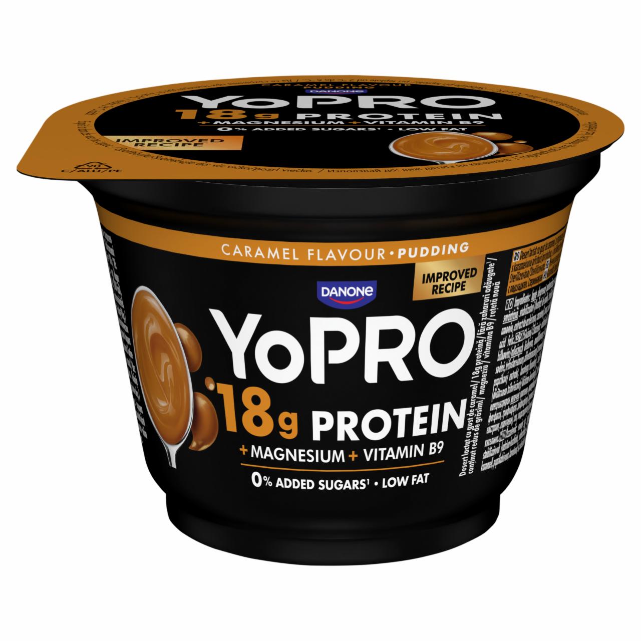 Képek - Danone YoPro karamellízű tejdesszert édesítőszerrel, magnéziummal és folsavval 180 g