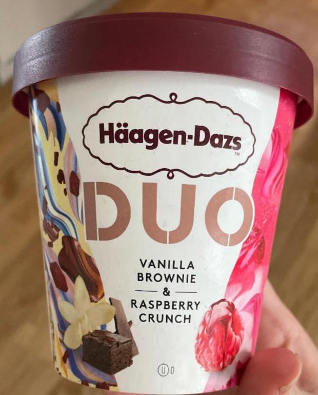 Képek - Häagen-Dazs Duo vanília ízű jégkrém csokoládé és bownie darabkákkal és málnás jégkrém 420 ml