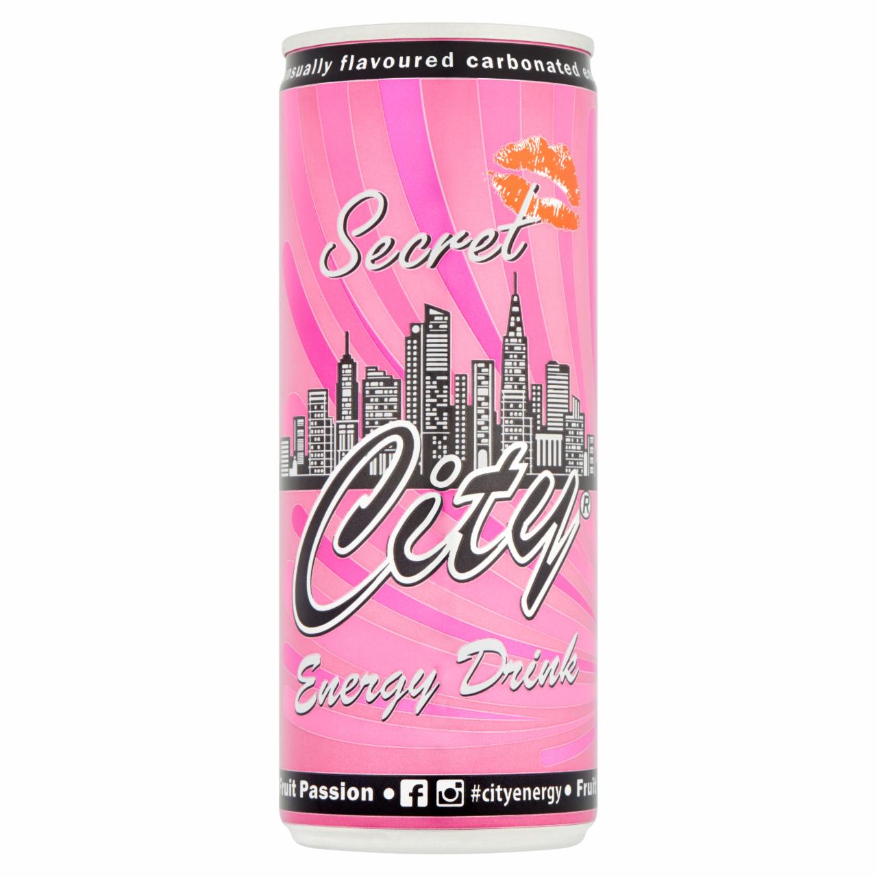 Képek - City Secret koffein- és vitamintartalmú, gránátalma-lime ízű szénsavas energiaital 0,25 l