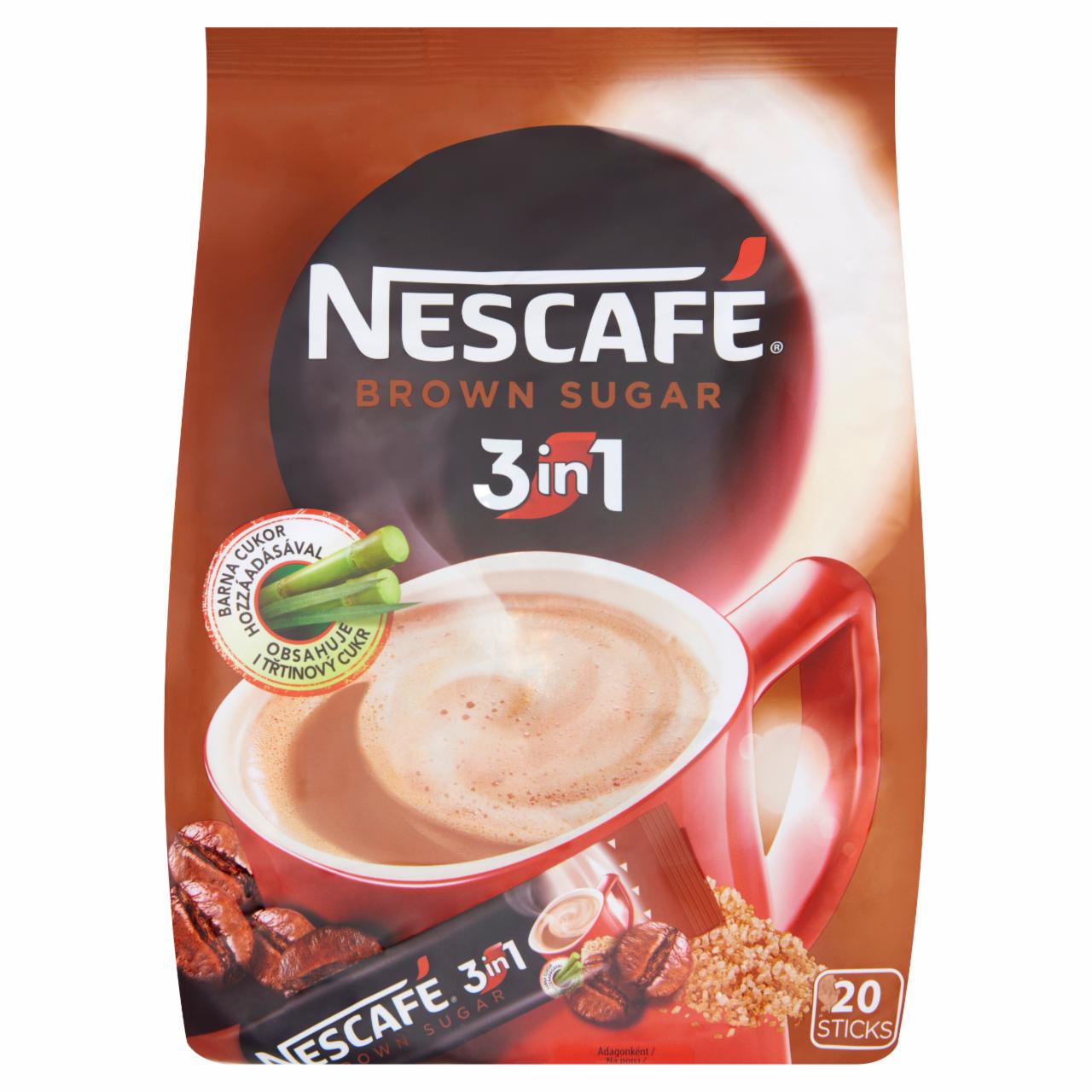 Képek - Nescafé 3in1 azonnal oldódó kávéspecialitás barna cukorral 20 db 340 g