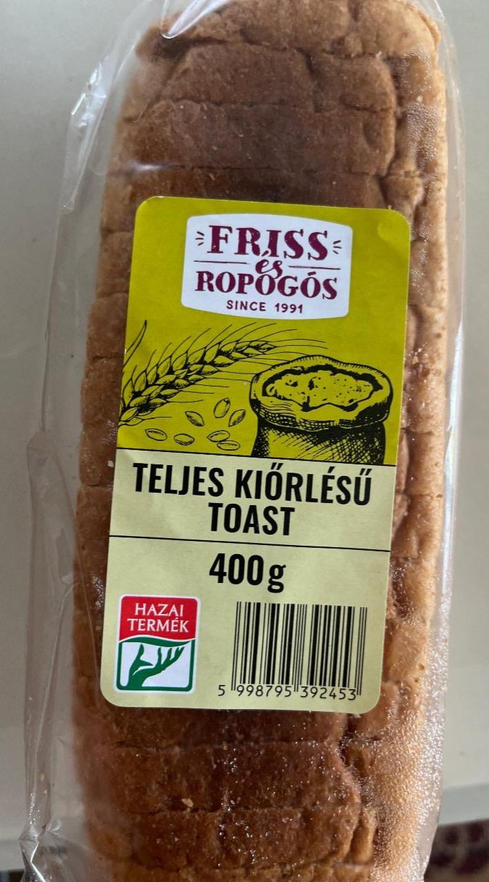 Képek - Teljes kiőrlésű toast Friss és ropogós