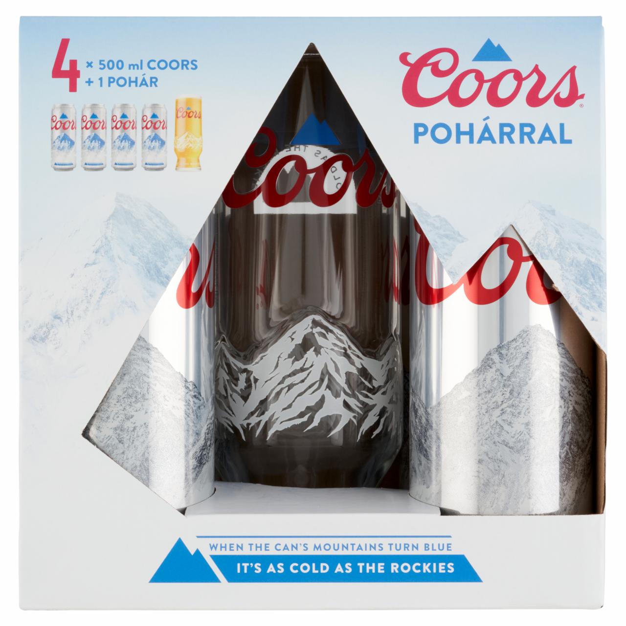 Képek - Coors világos sör 4,3% 4 x 500 ml + 1 pohár
