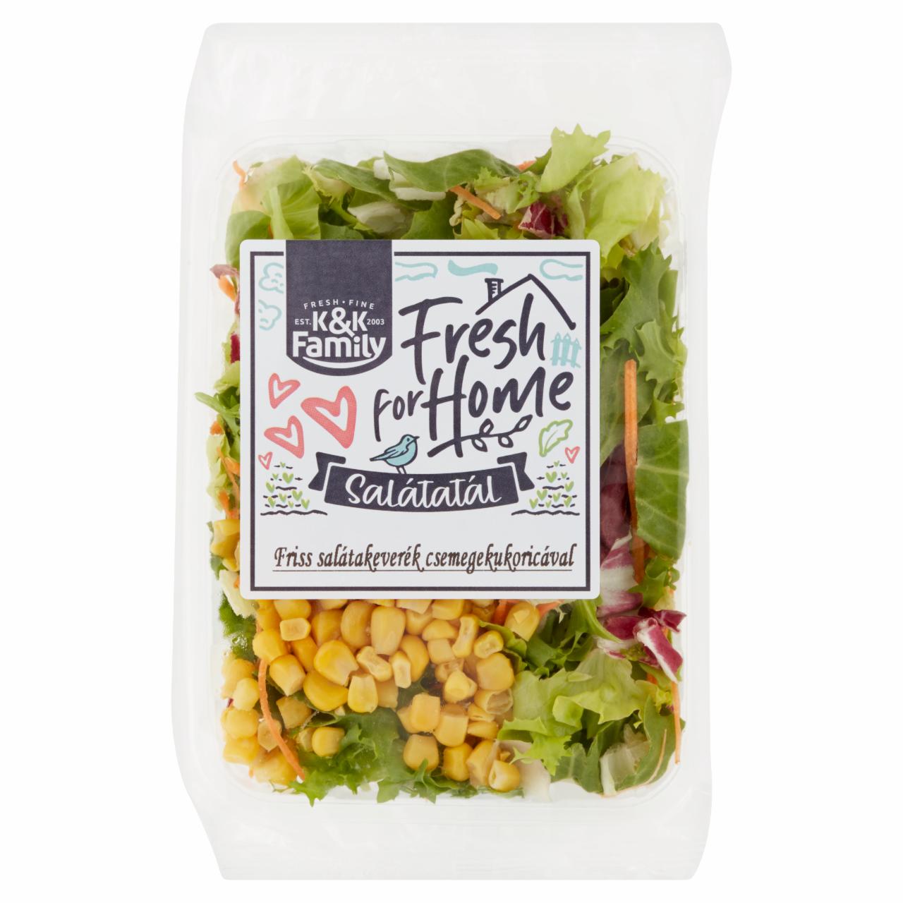 Képek - K&K Family Fresh for Home Salátatál friss salátakeverék csemegekukoricával 115 g