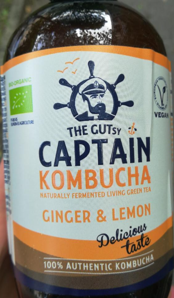 Képek - Kombucha gyömbér-citromos bio enyhén szénsavas fermentált zöld tea ital The Gutsy Captain