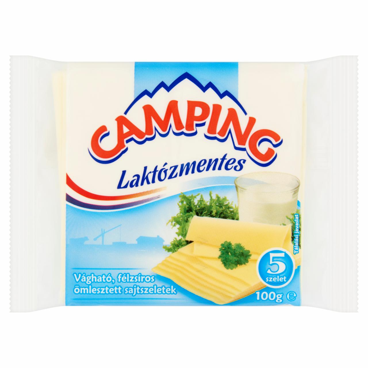 Képek - Camping laktózmentes vágható, félzsíros ömlesztett sajtszeletek 5 db 100 g