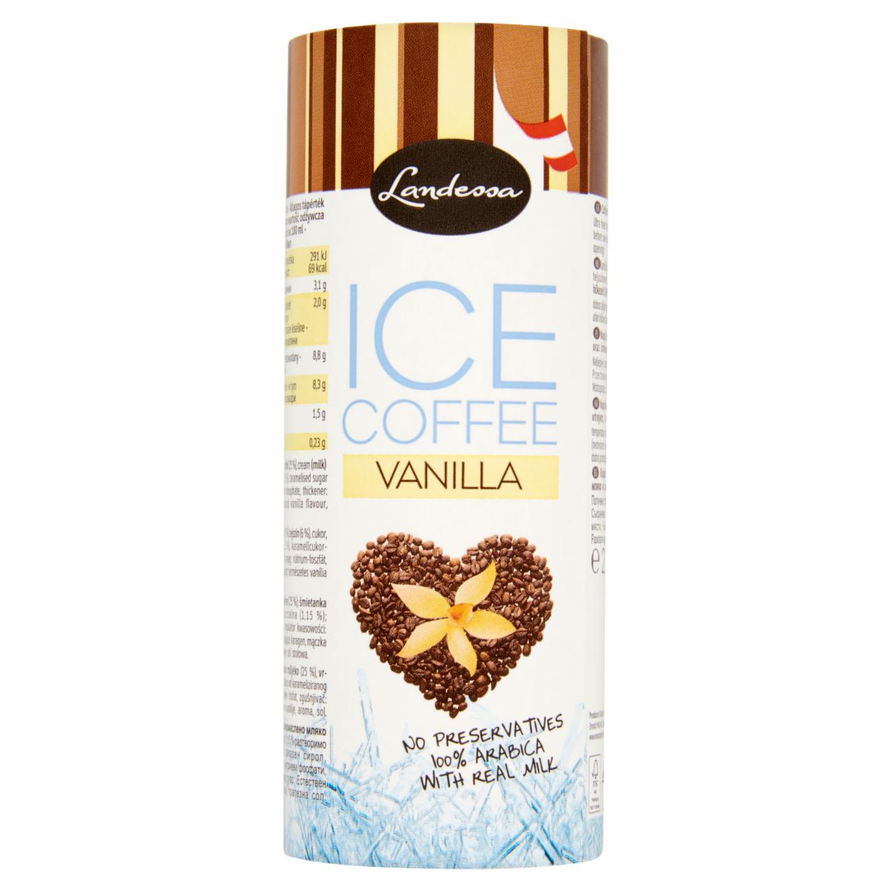 Képek - Landessa Ice Coffee Vanilla UHT vanília ízű kávéital teljes tejjel és tejszínnel 230 ml
