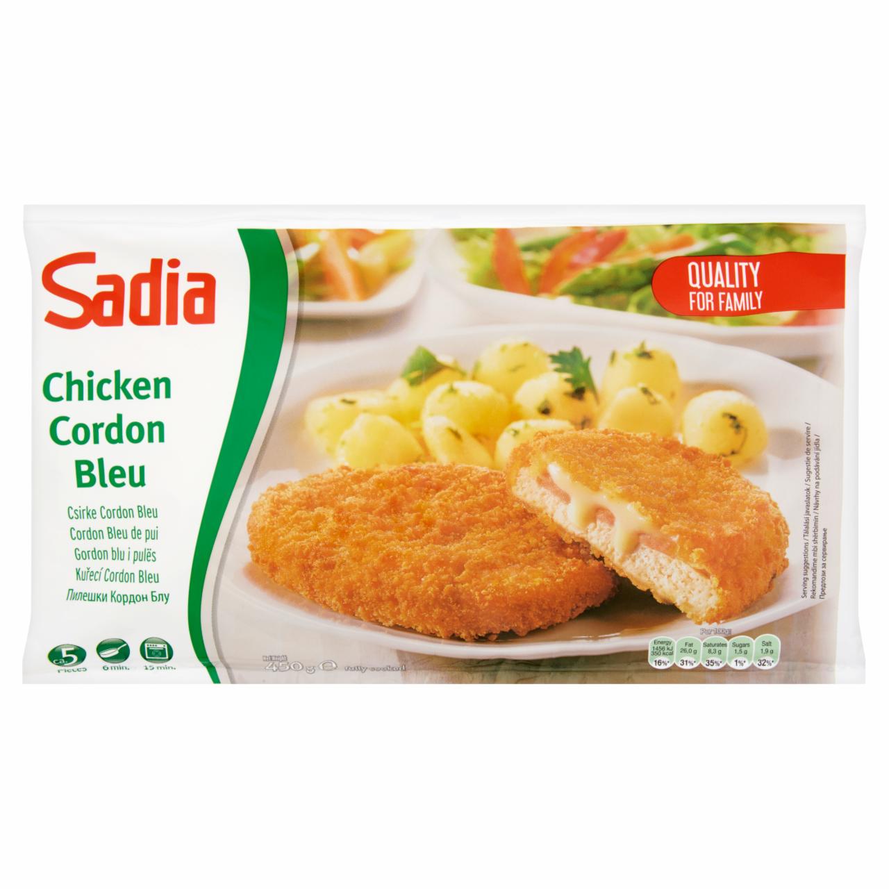 Képek - Sadia gyorsfagyasztott, elősütött, panírozott csirke cordon bleu sajttal és sonkával 450 g