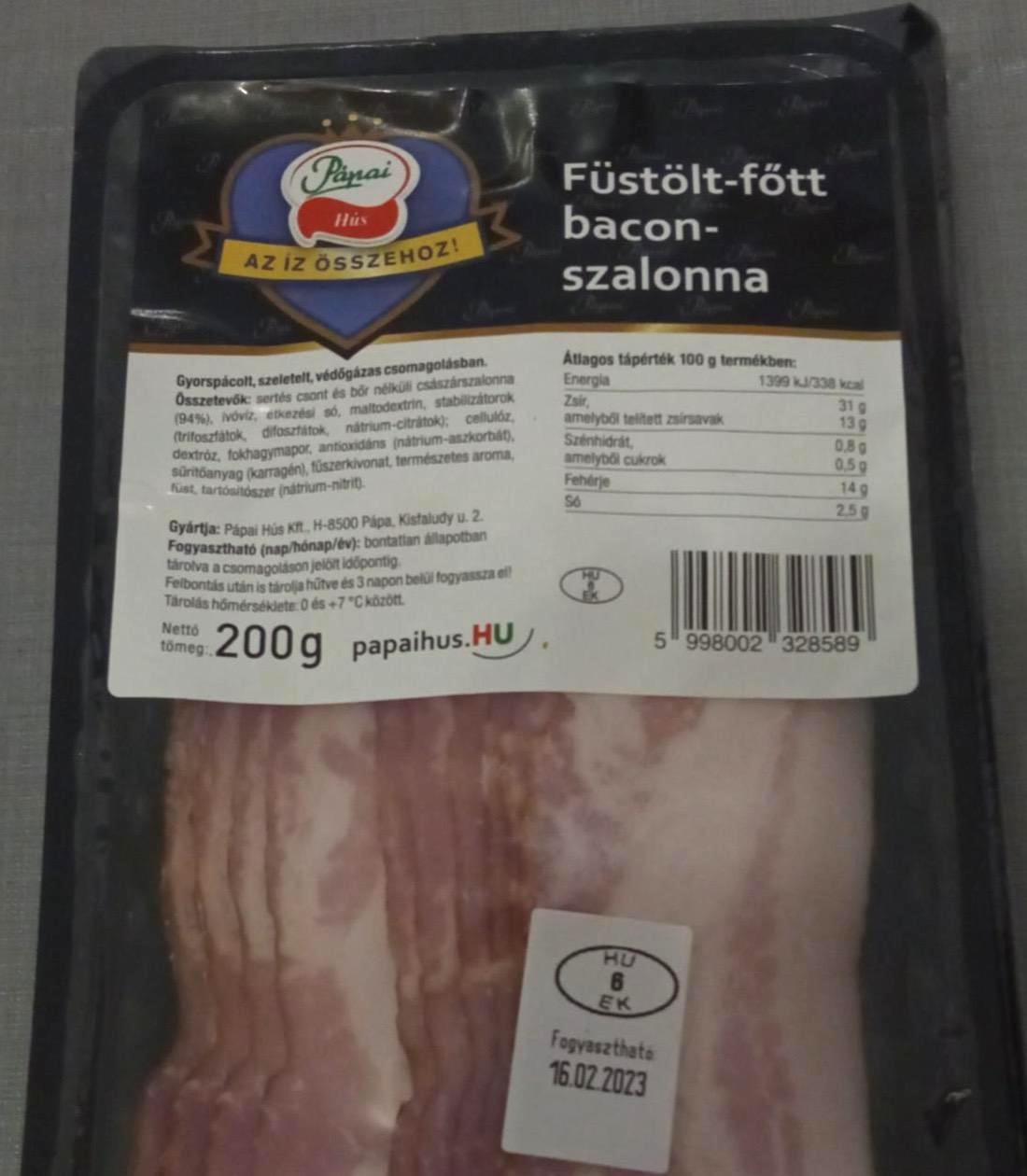 Képek - Füstölt-főtt bacon szalonna Pápai hús