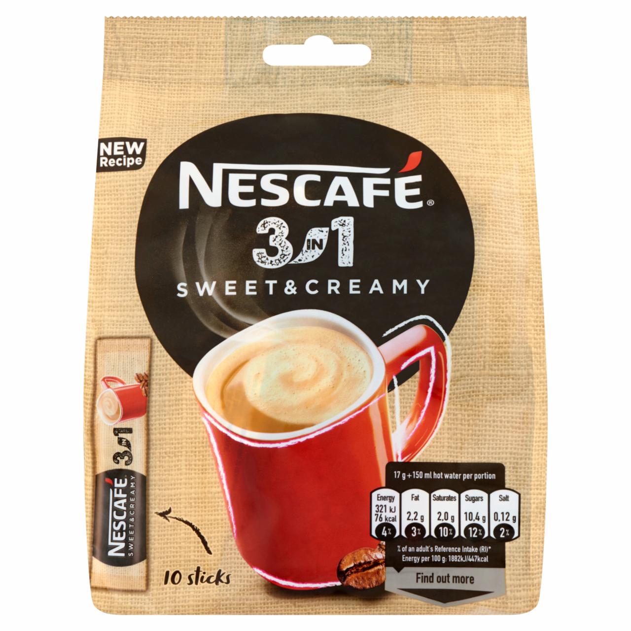 Képek - Nescafé 3in1 Sweet & Creamy azonnal oldódó kávéspecialitás 10 x 17 g (170 g)