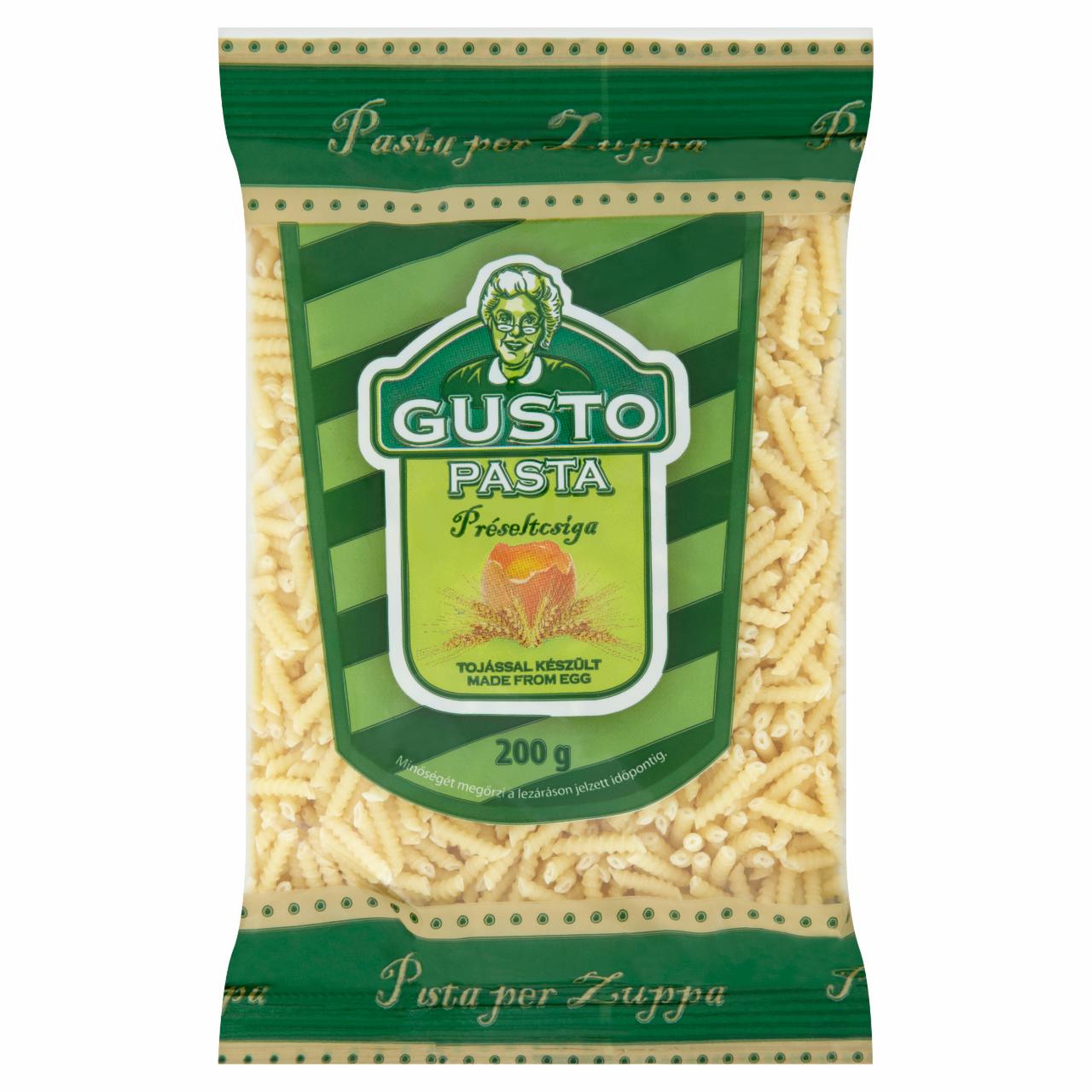 Képek - Gusto Pasta préseltcsiga egytojásos száraztészta 200 g