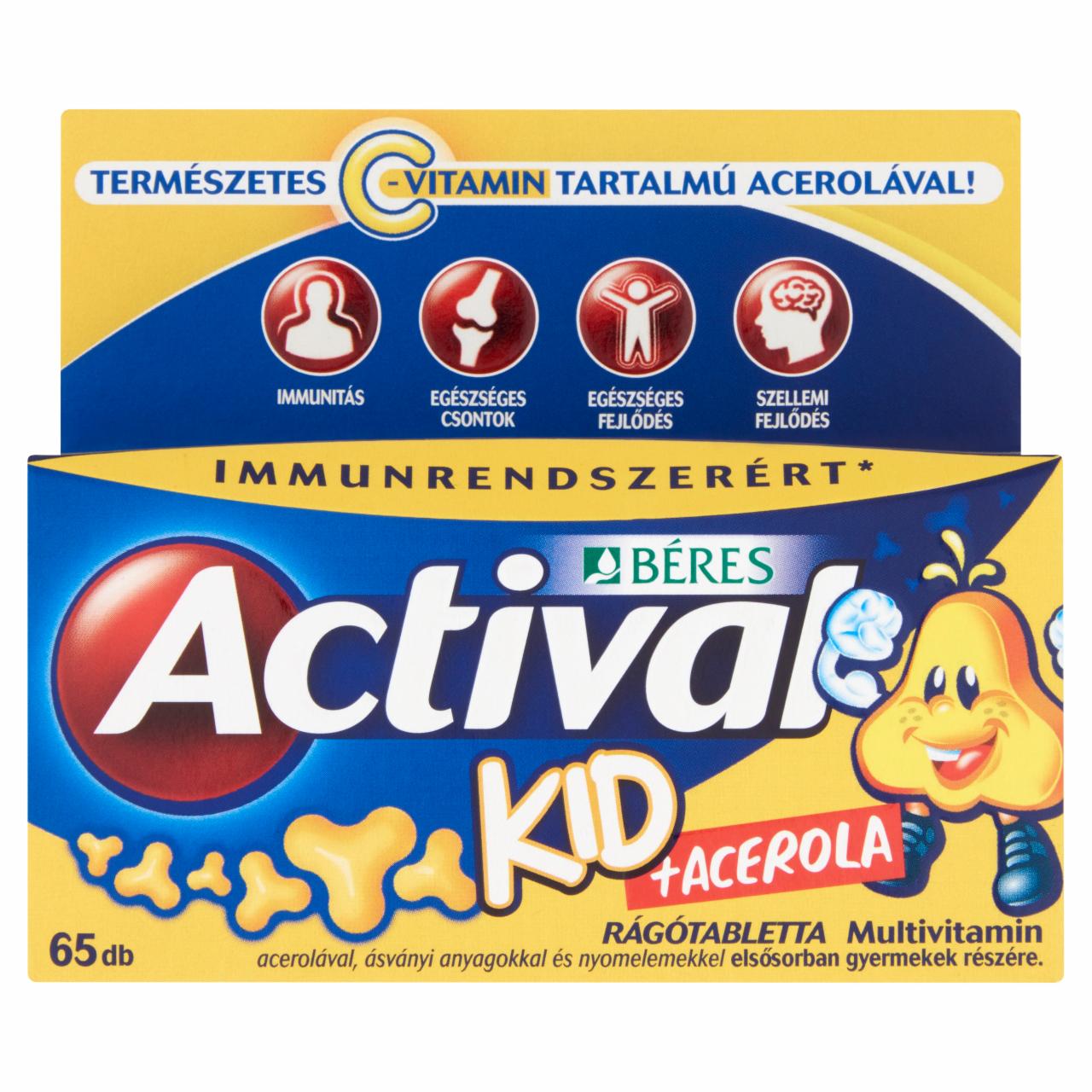 Képek - Béres Actival Kid + Acerola rágótabletta 65 db 58,5 g