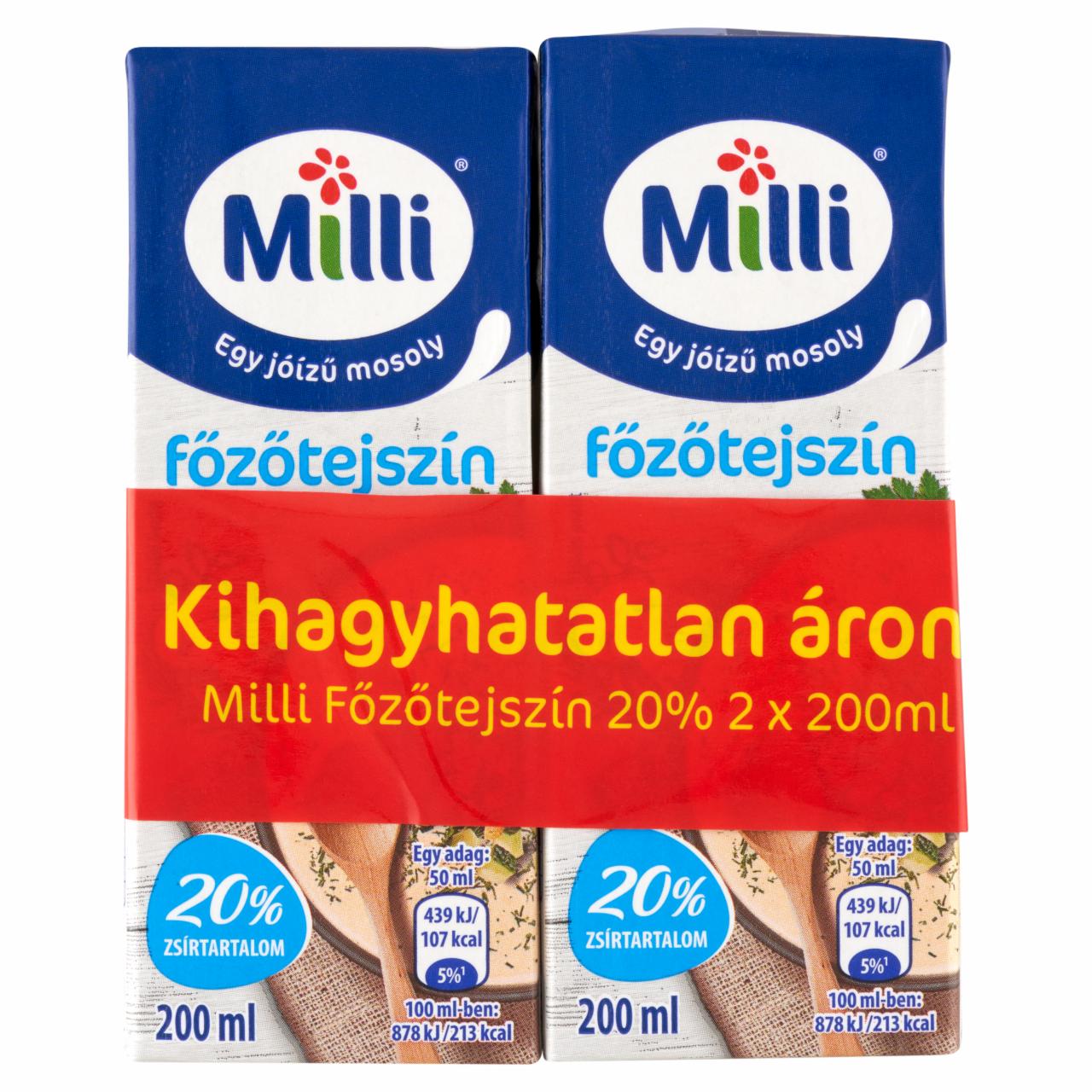 Képek - Milli UHT főzőtejszín 20% 2 x 200 ml