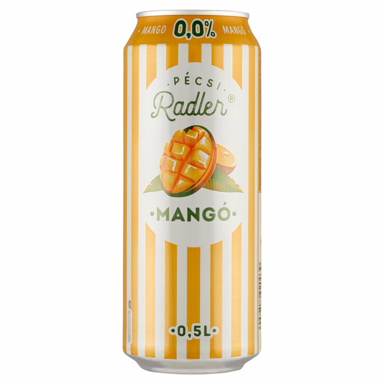 Képek - Pécsi Radler Mangó alkoholmentes világos sör és mangó ízű szénsavas üdítőital keveréke 0,0% 0,5 l