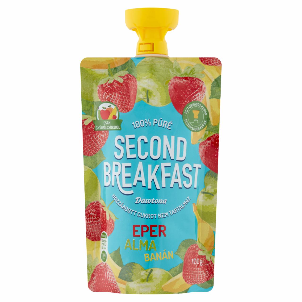 Képek - Dawtona Second Breakfast eper, alma, banán gyümölcspüré 100 g