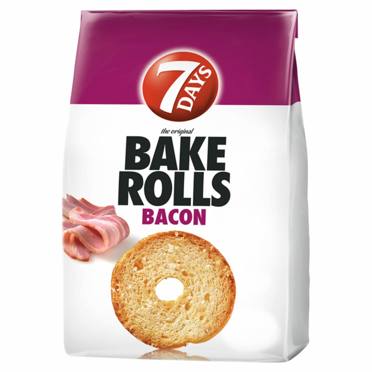 Képek - 7DAYS Bake Rolls bacon ízű kétszersült 80 g
