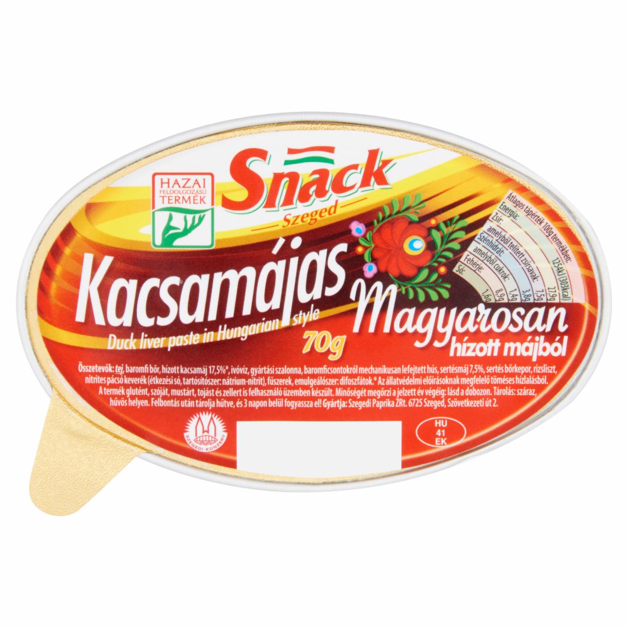 Képek - Snack Szeged kacsamájas magyarosan 70 g