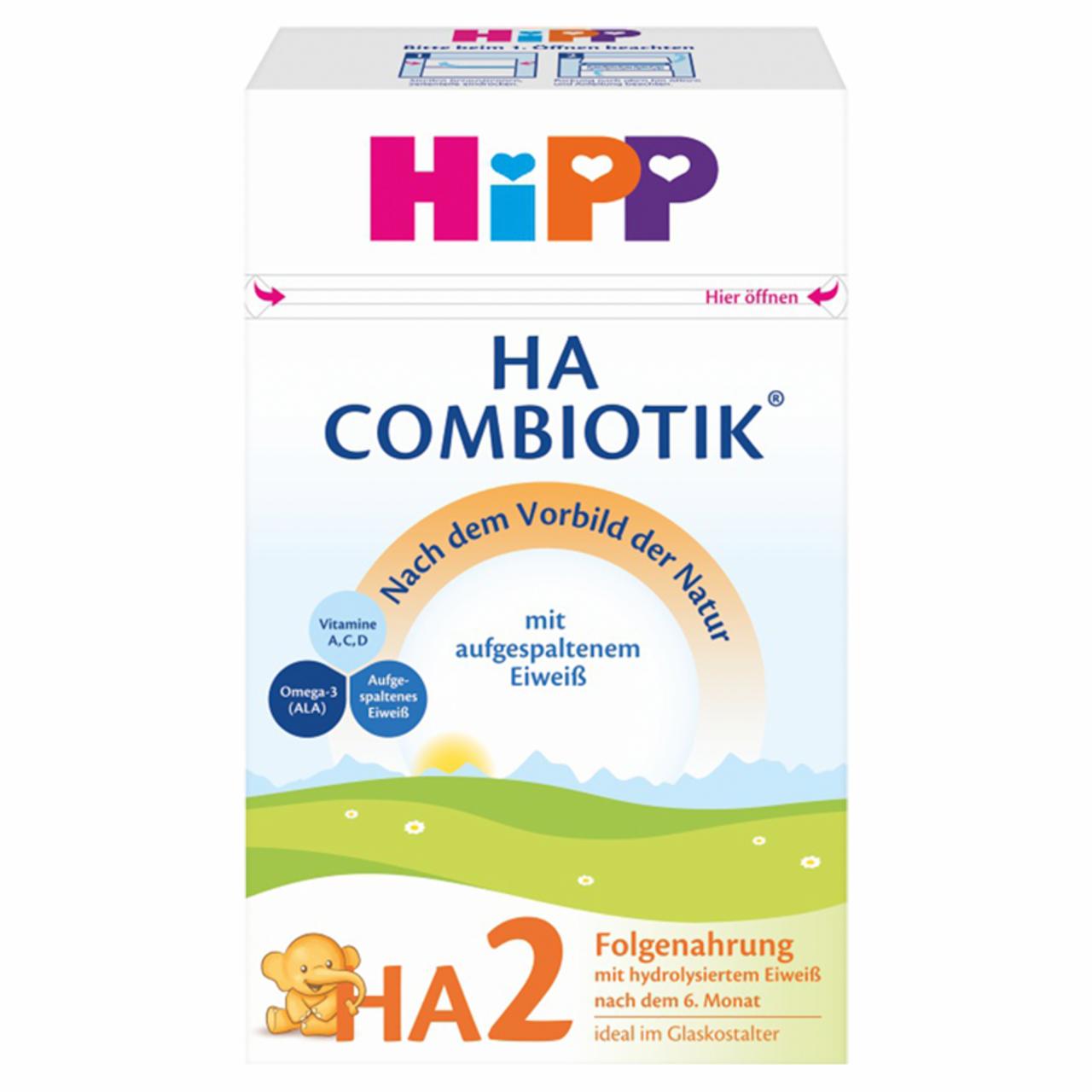 Képek - Hipp HA2 Combiotik tejalapú anyatej-kiegészítő tápszer hidrolizált fehérjével 6 hónapos kortól 500 g
