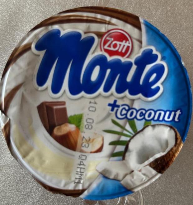 Képek - Zott Monte csokoládés és mogyorós tejdesszert kókuszöntettel 150 g