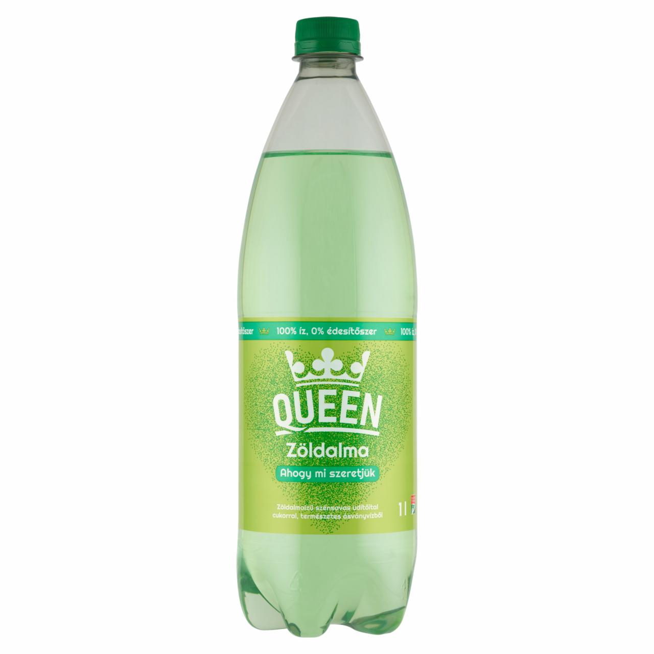 Képek - Queen zöldalmaízű szénsavas üdítőital cukorral, természetes ásványvízből 1 l