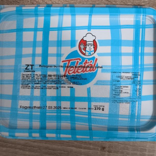 Képek - Bolognai burrito sajttal kemencében sütve Teletál