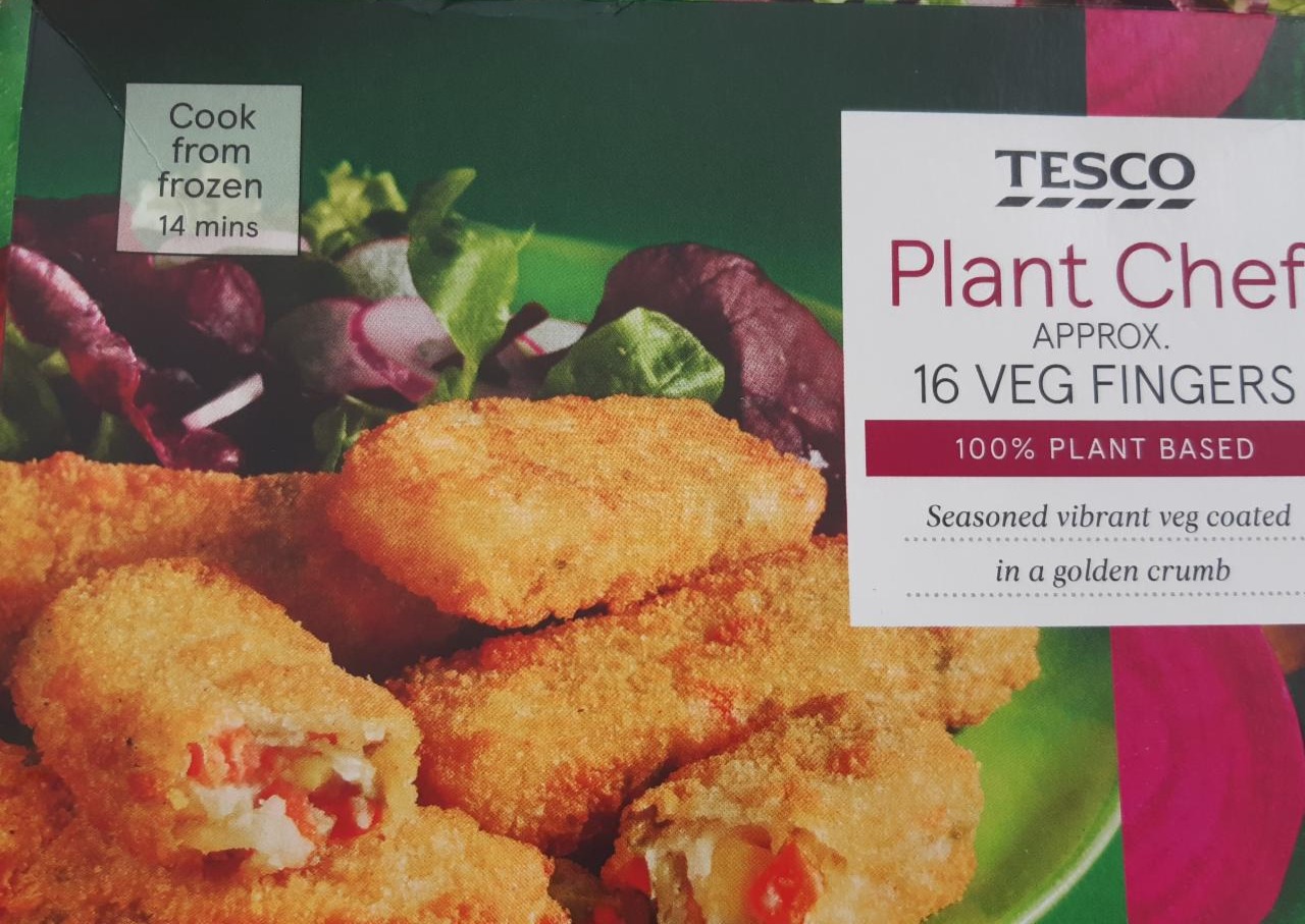 Képek - Tesco plant chef gyorsfagyasztott, fűszeres zöldségekből készült rudacskák panírban 16 db 