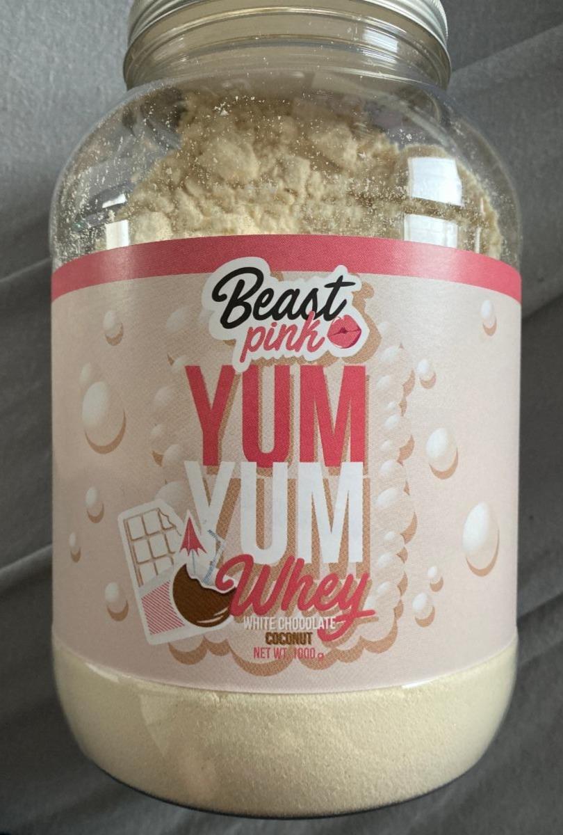 Képek - Beast pink YumYum whey white chocolate coconut GymBeam