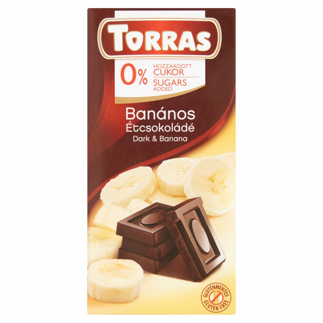 Képek - Torras banános étcsokoládé édesítőszerrel 75 g