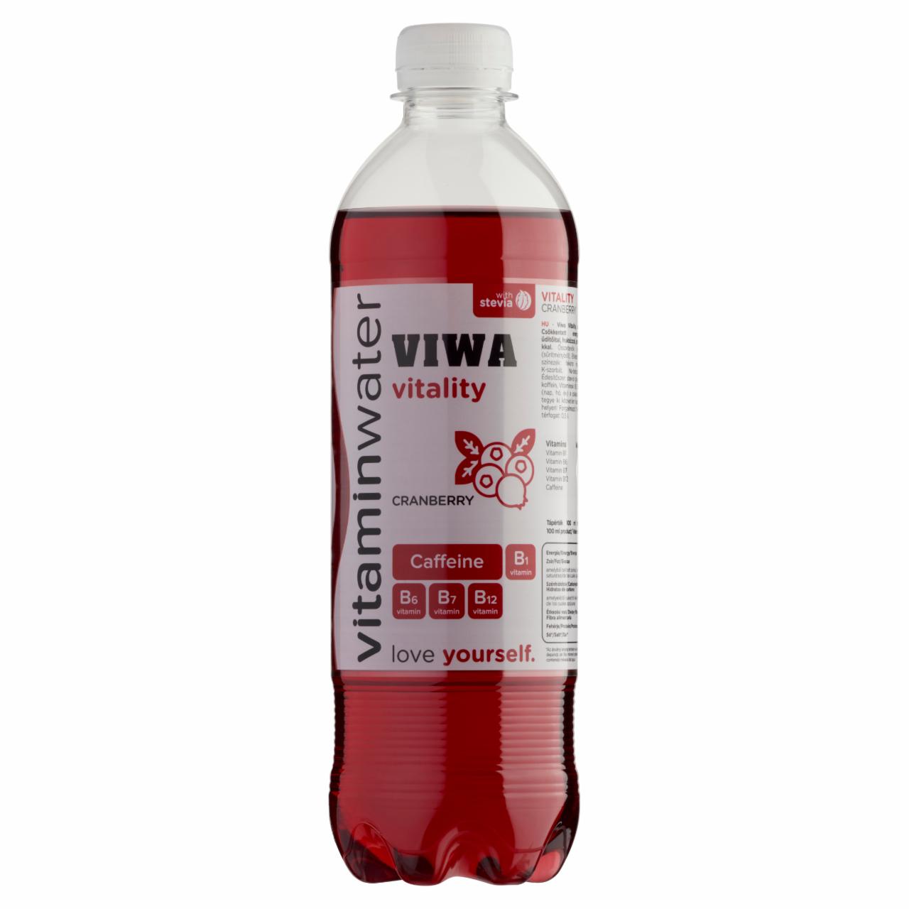 Képek - Viwa Vitaminwater Vitality vörös áfonyás csökkentett energiatartalmú szénsavmentes üdítőital 600 ml