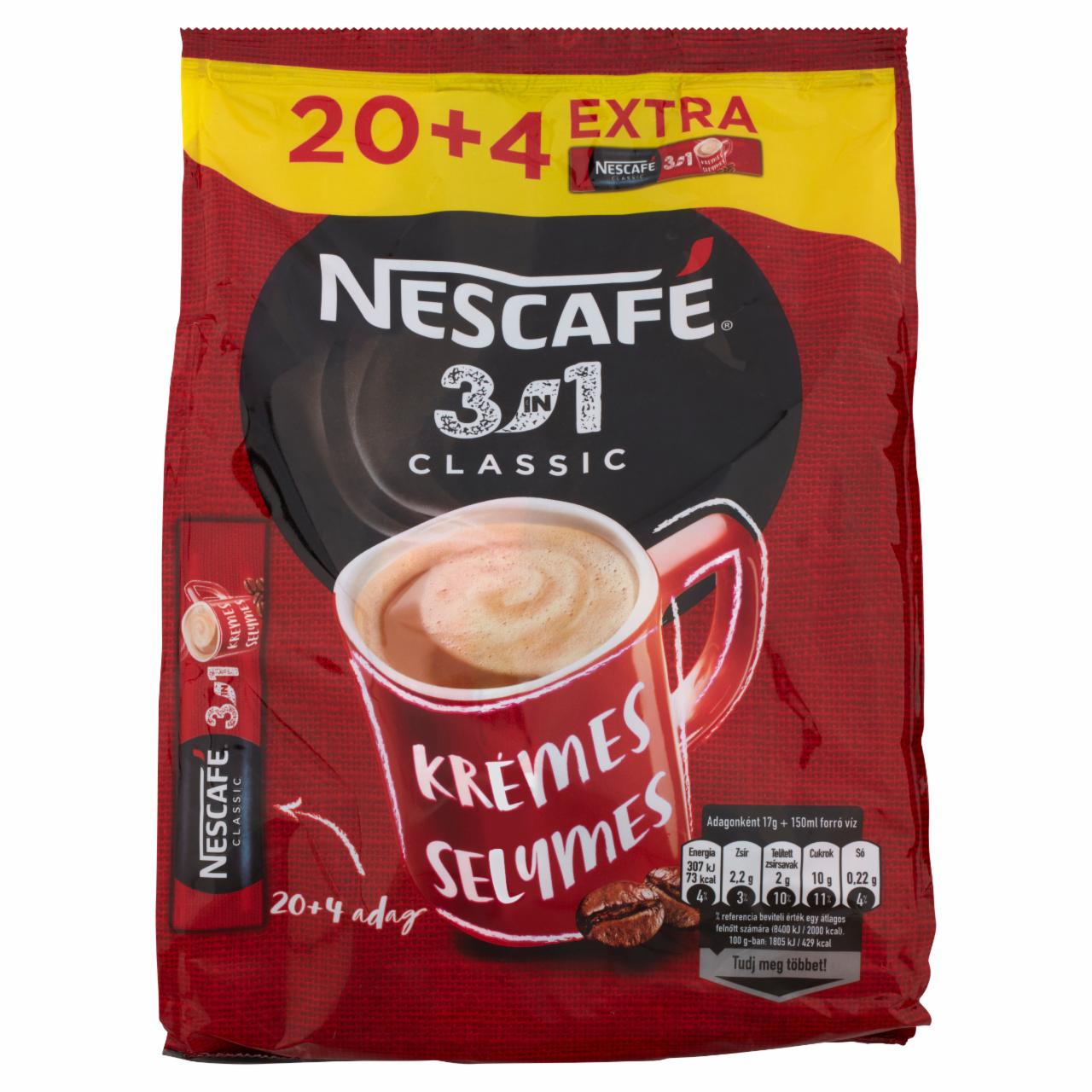 Képek - Nescafé 3in1 Classic azonnal oldódó kávéspecialitás 24 x 17 g (408 g)