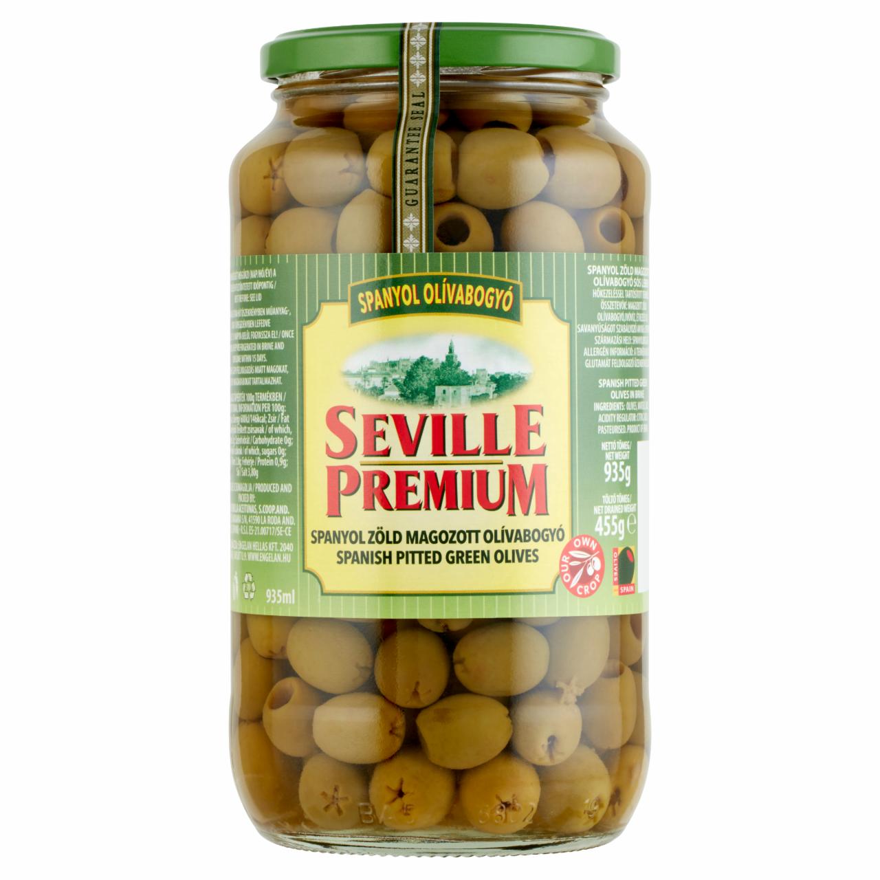 Képek - Seville Premium spanyol zöld magozott olívabogyó sós lében 935 g
