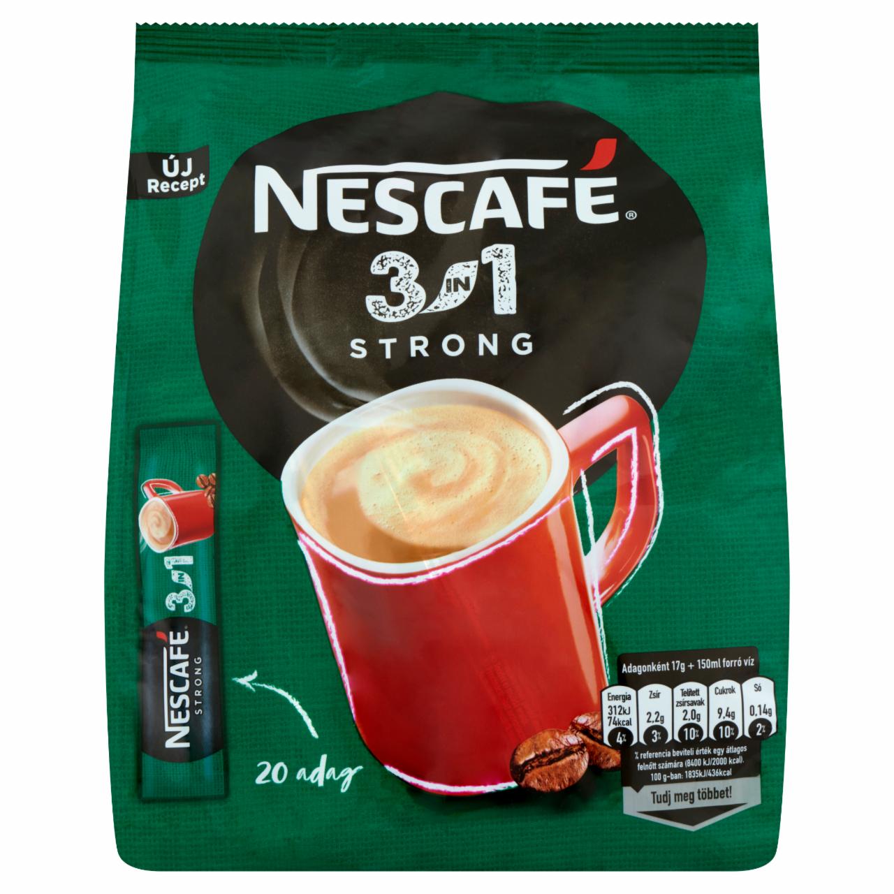 Képek - Nescafé 3in1 Strong azonnal oldódó kávéspecialitás 20 db 340 g