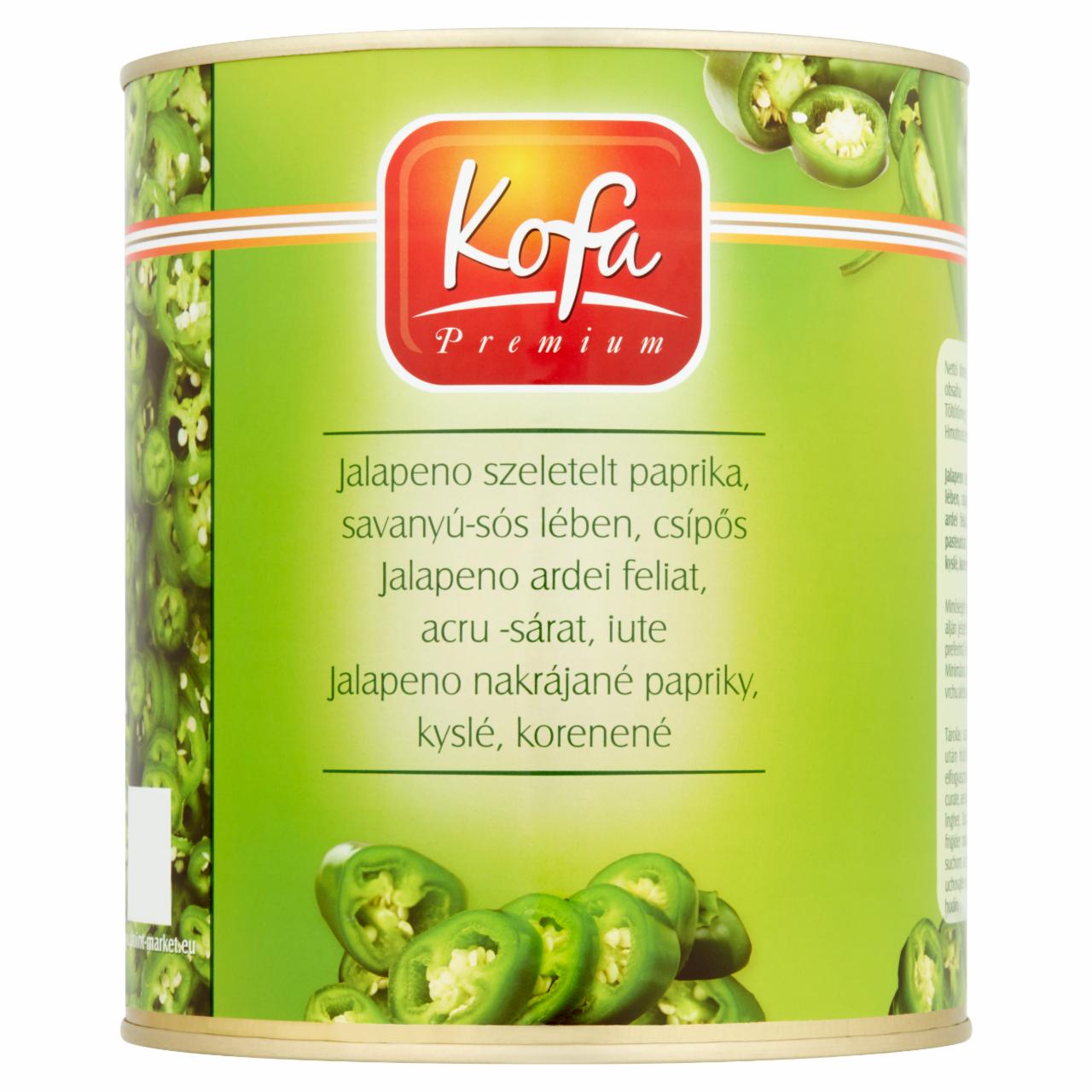 Képek - Kofa Premium csípős, szeletelt Jalapeno paprika savanyú-sós lében 2900 g