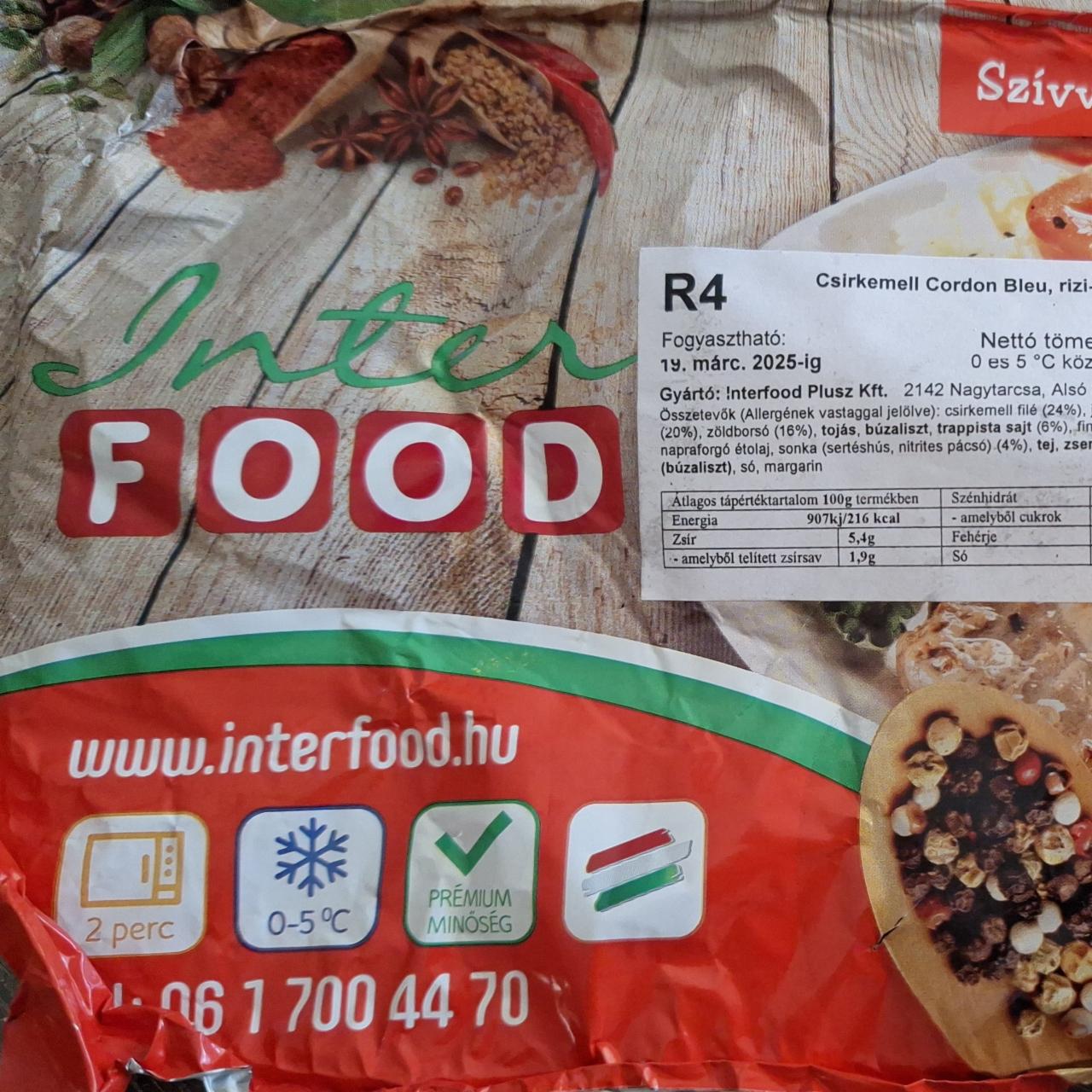 Képek - Csirkemell Cordon Bleu, rizi-bizi Interfood