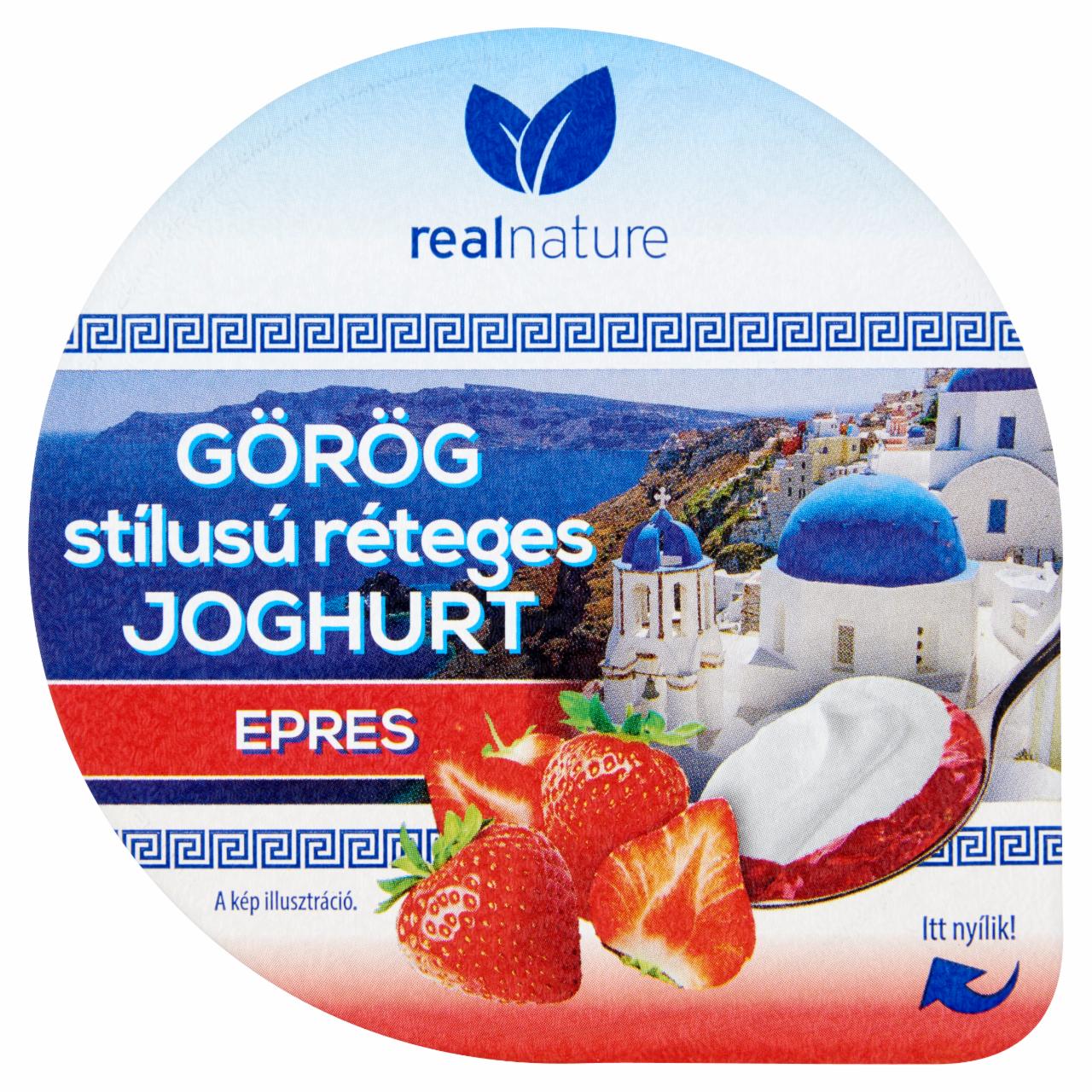 Képek - Real Nature görög stílusú réteges epres joghurt 125 g