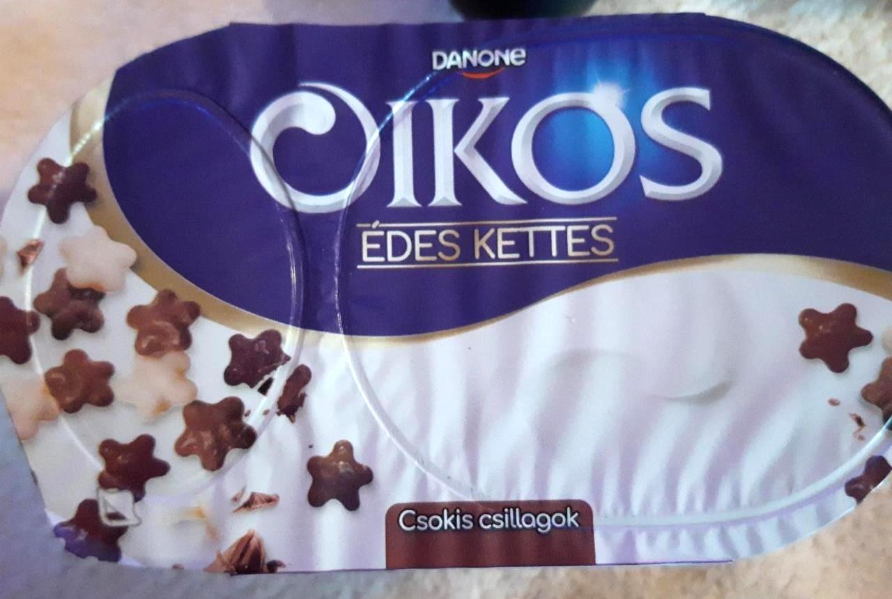 Képek - Danone Oikos Édes Kettes édesített joghurt vaníliaízű, csokoládéval bevont gabonacsillagokkal 102 g