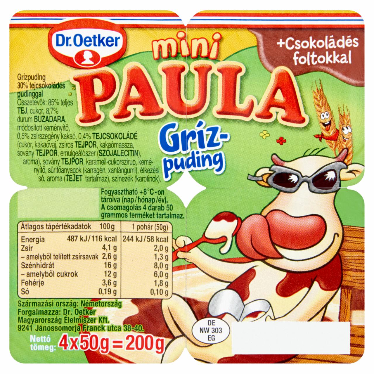 Képek - Dr. Oetker Paula Mini grízpuding tejcsokoládés pudinggal 4 x 50 g