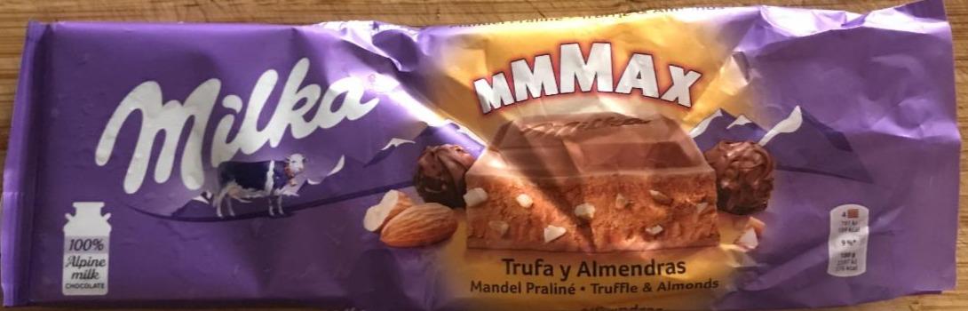 Képek - Milka Mmmax alpesi tej felhasználásával készült tejcsokoládé mandulás-kakaós krémtöltelékkel 300 g