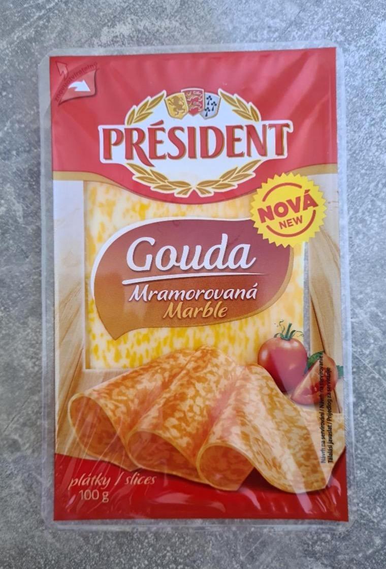 Képek - Président márványozott Gouda sajt szeletek 100 g