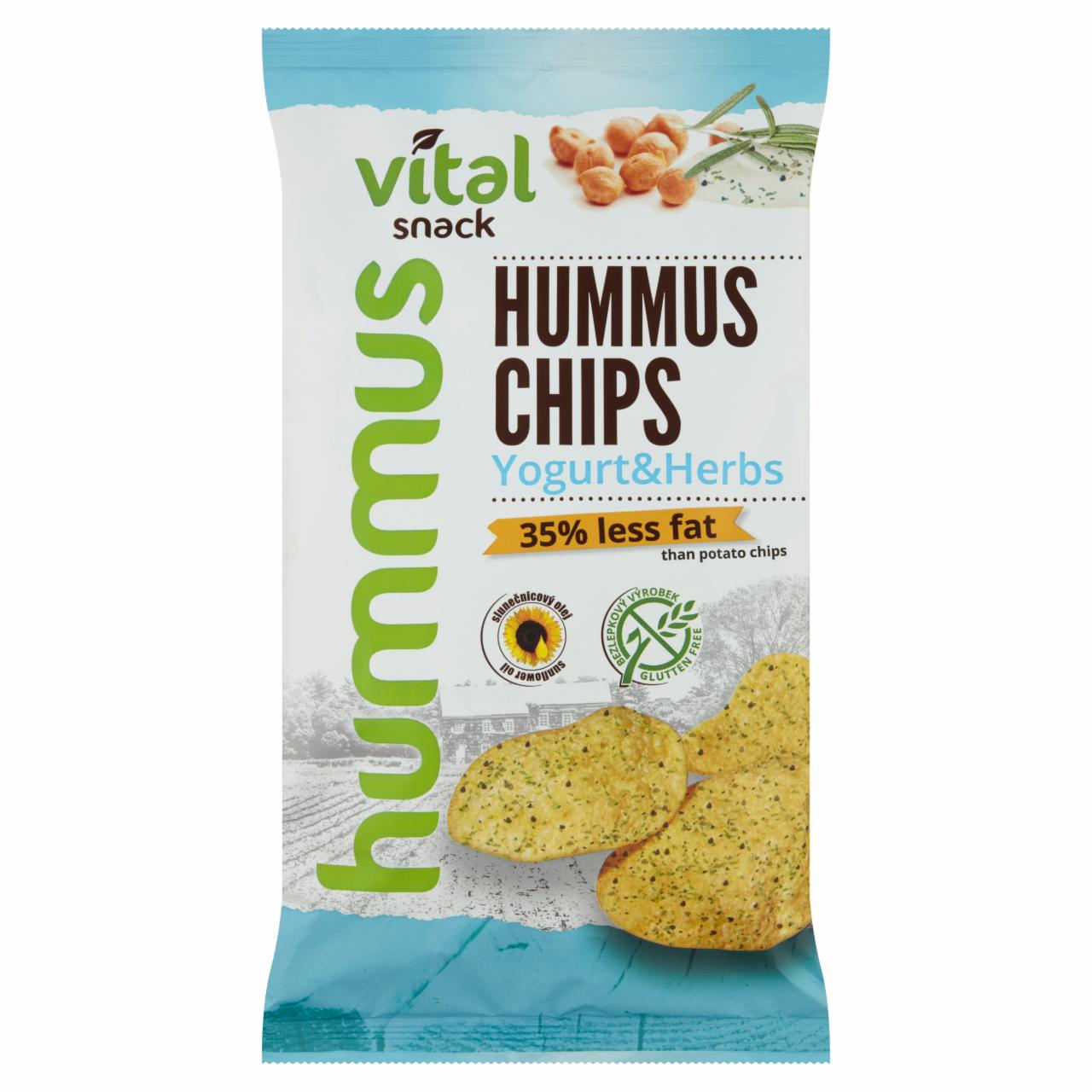 Képek - Vital Snack sült hummusz chips joghurtos-zöldfűszeres ízesítéssel 65 g
