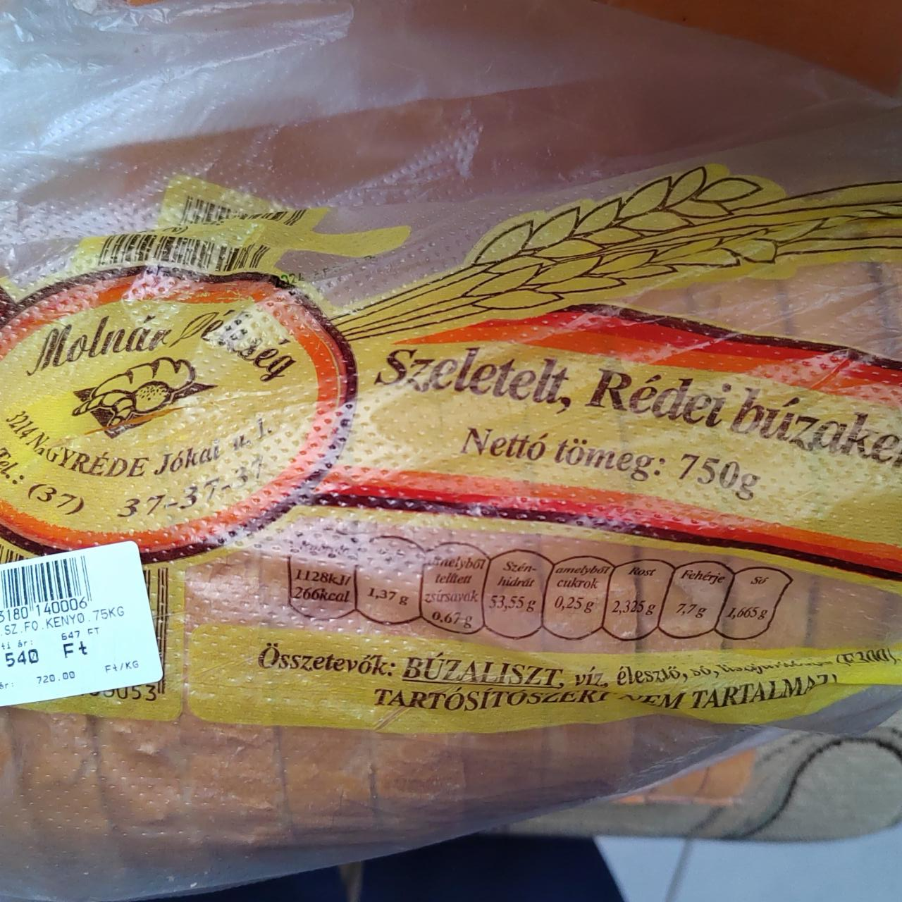 Képek - Szeletelt Rédei búzakanyér Molnár pékség
