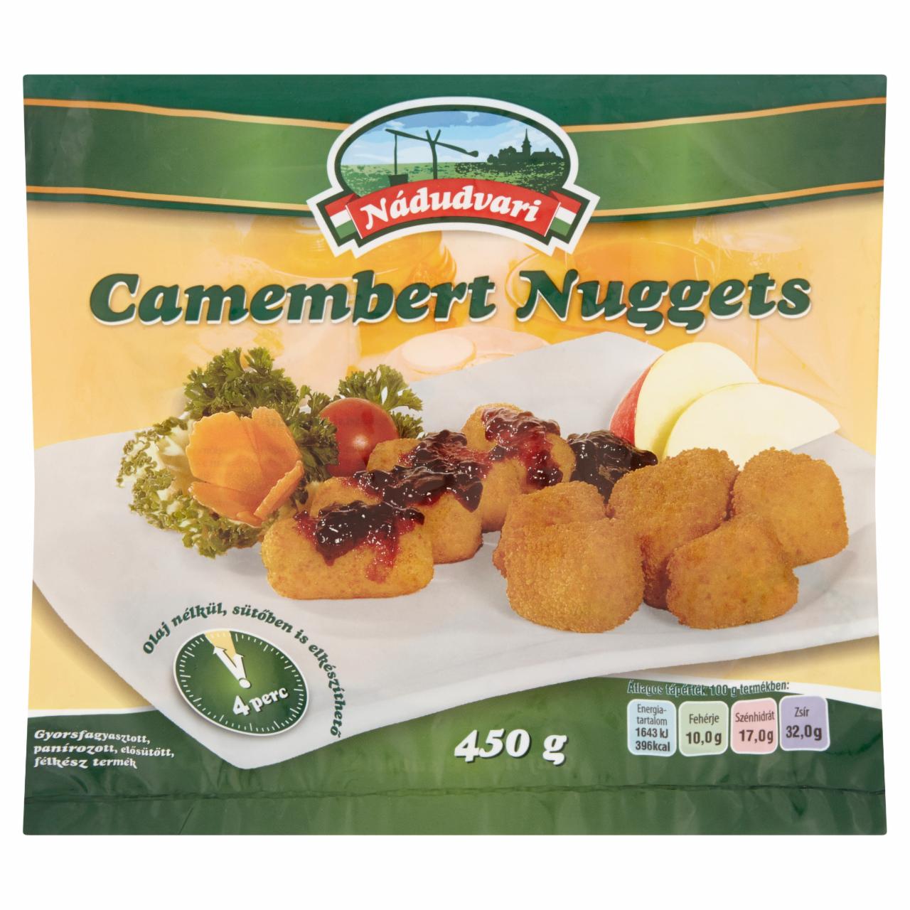 Képek - Nádudvari gyorsfagyasztott, panírozott, elősütött, félkész camembert nuggets 450 g