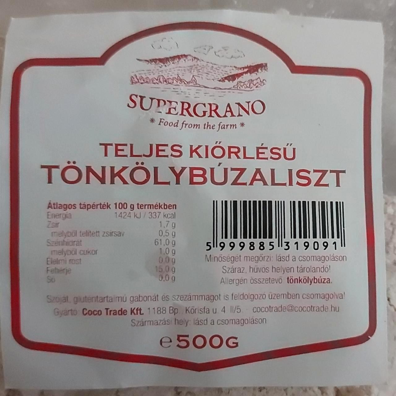 Képek - Teljes kiőrlésű tönkölybúzaliszt Supergrano