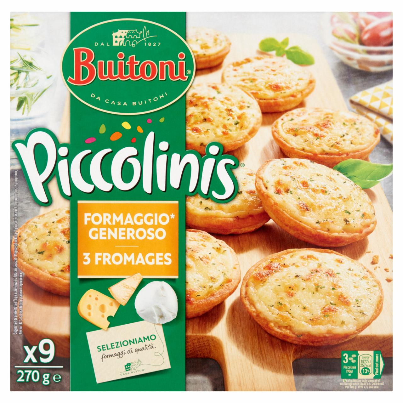 Képek - Buitoni Piccolinis Formaggio Generoso gyorsfagyasztott mini pizza 9 db 270 g