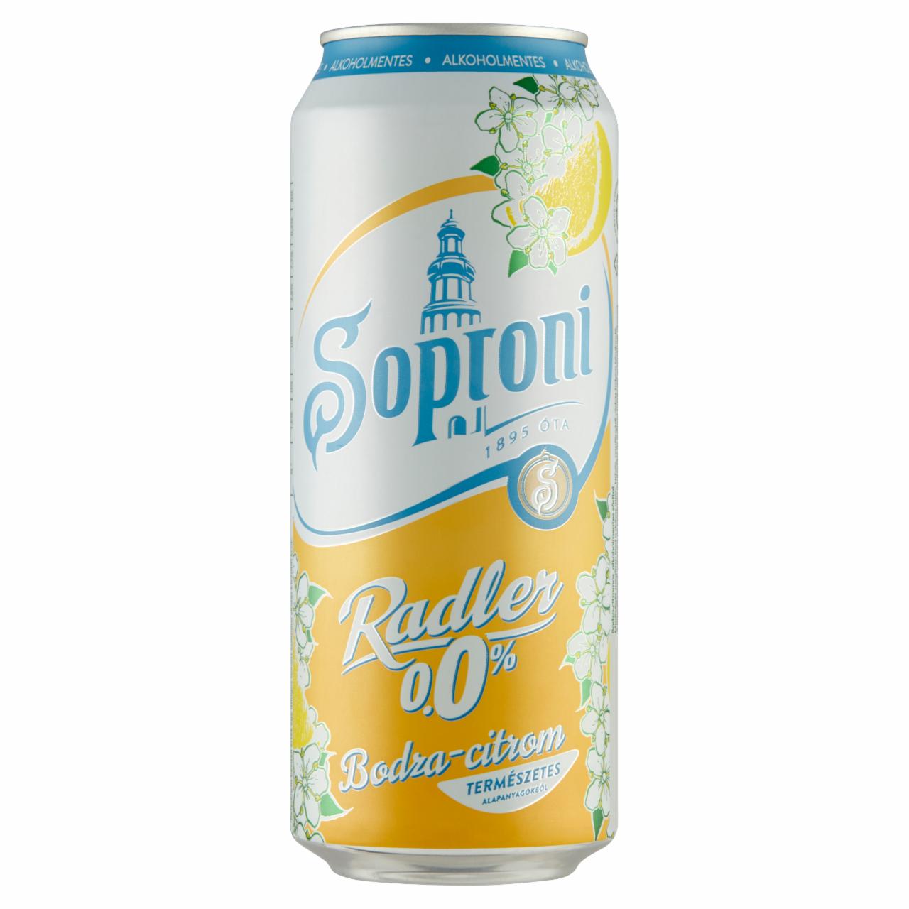 Képek - Soproni Radler bodza-citromos alkoholmentes sörital 0,5 l