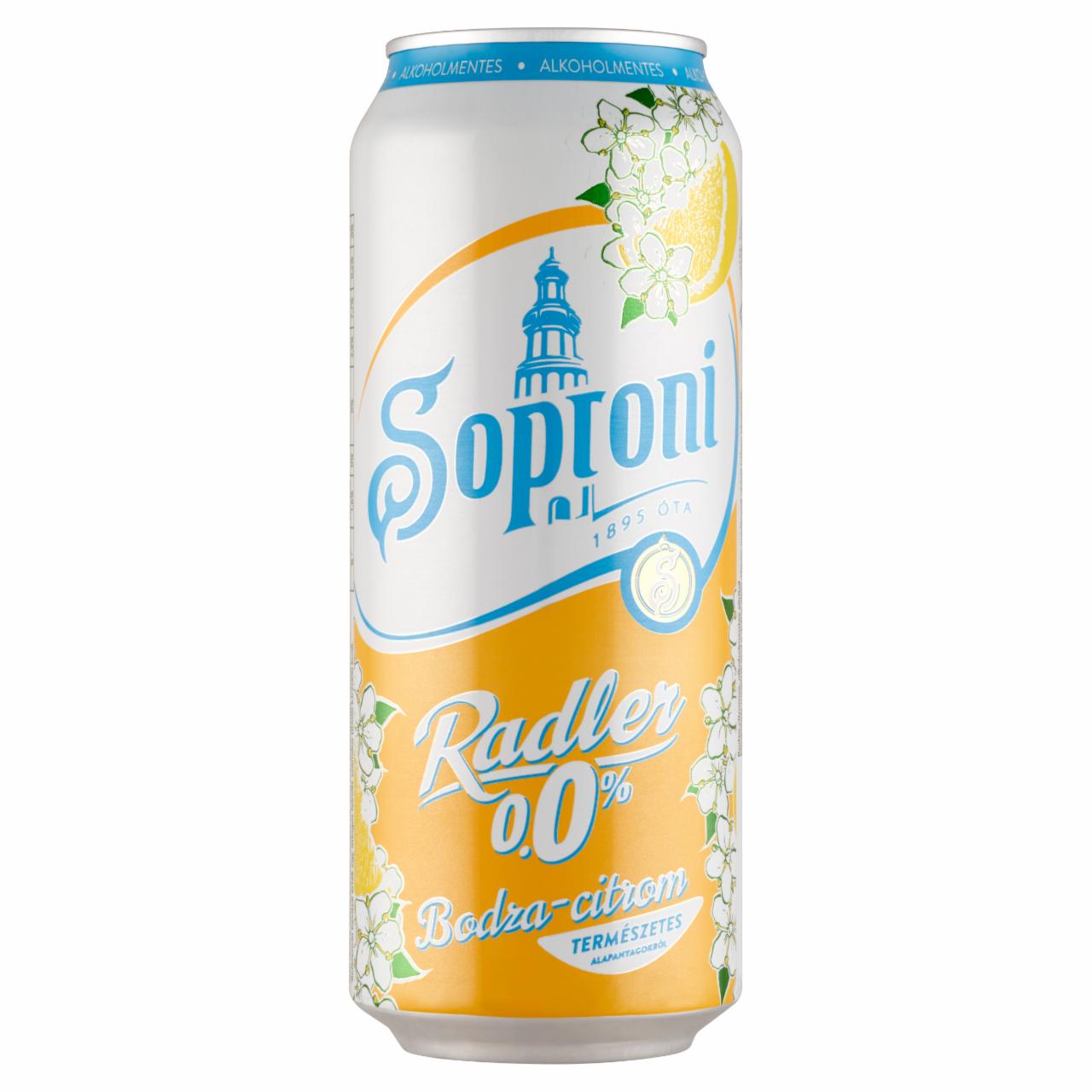 Képek - Soproni Radler bodza-citromos alkoholmentes sörital 0,5 l 
