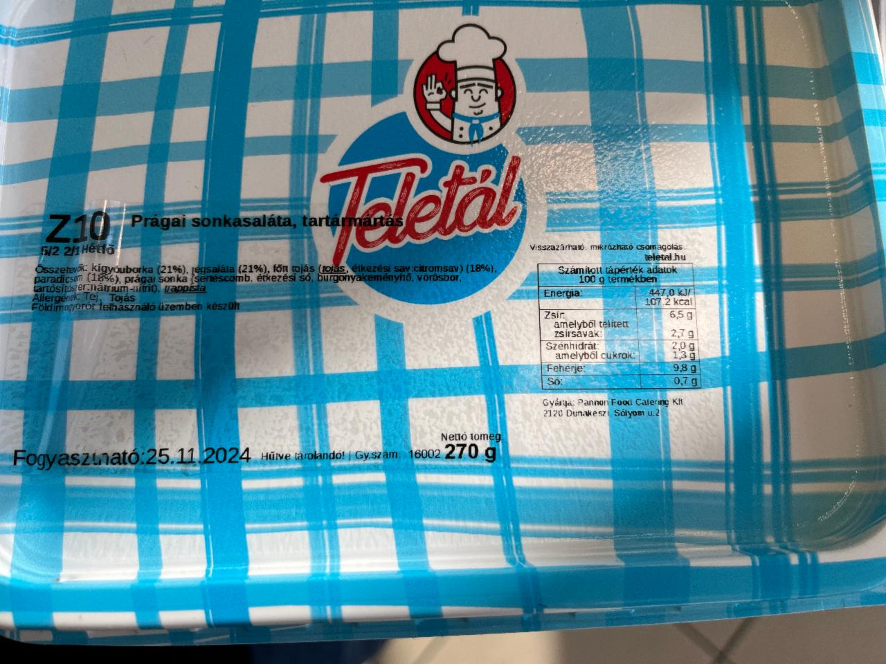 Képek - Prágai sonkasaláta,tartármártás Teletál