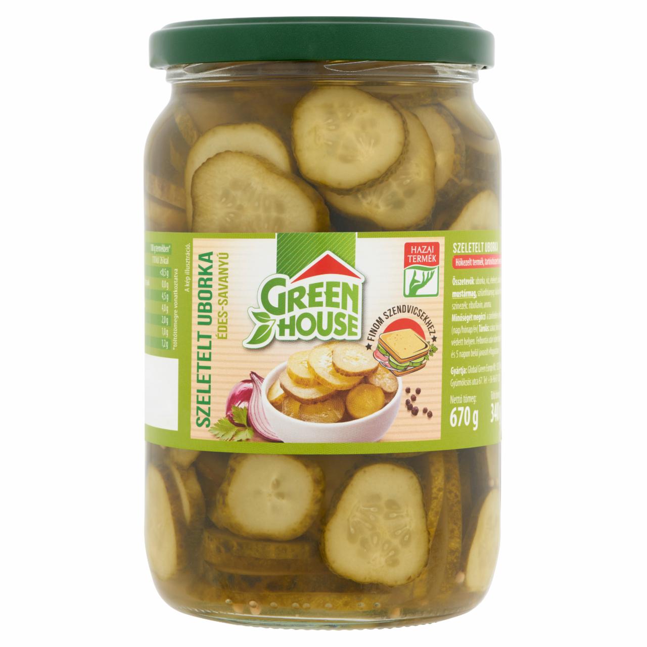 Képek - Greenhouse szeletelt édes-savanyú uborka 670 g