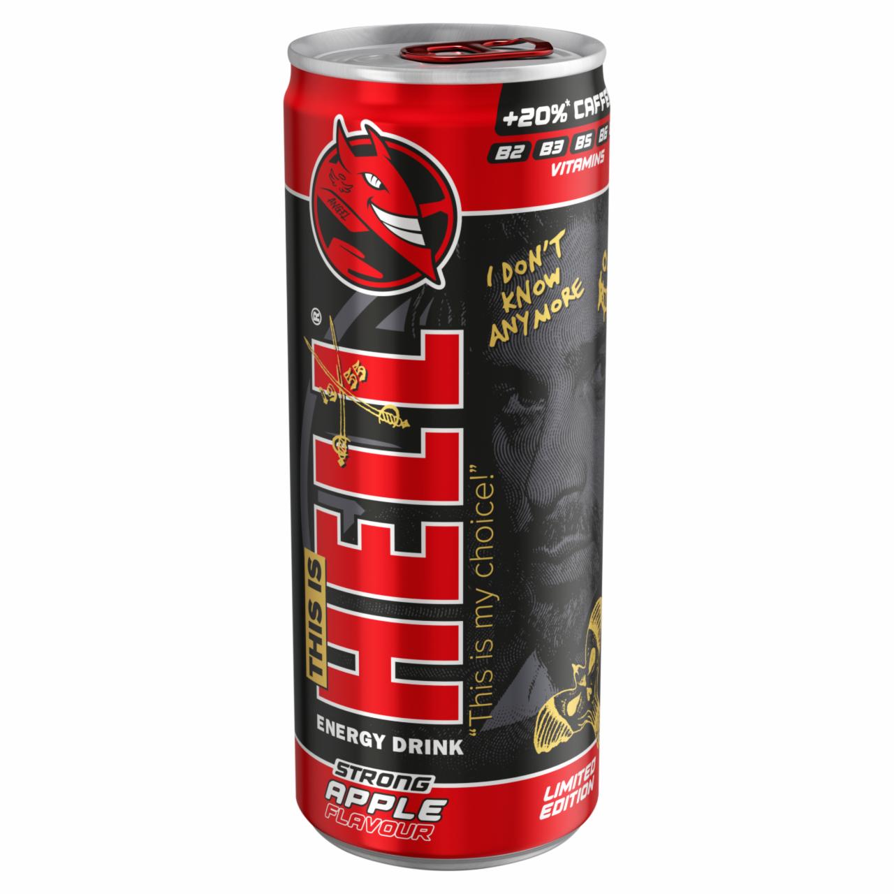 Képek - HELL Strong alma- és tuttifruttiízű, koffeintartalmú, szénsavas ital 250 ml