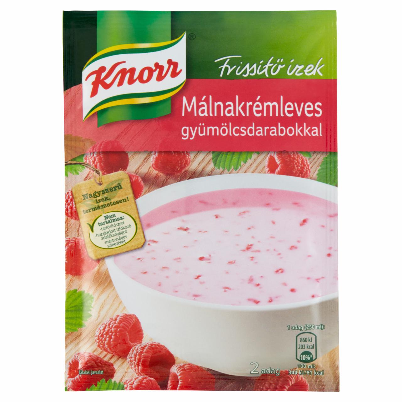 Képek - Knorr Frissítő Ízek málnakrémleves gyümölcsdarabokkal 41 g