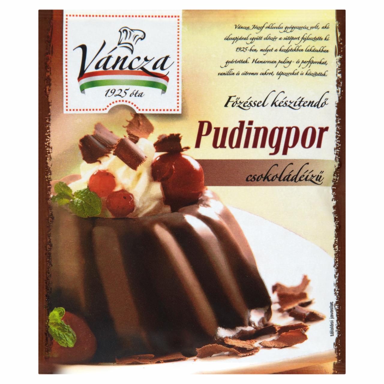 Képek - Váncza főzéssel készítendő csokoládéízű pudingpor 49 g